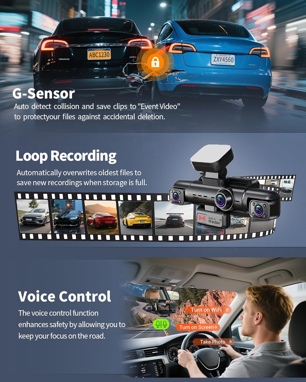 Thumbnail 6 de Hupejos N500 4K 4‑Channel Dash Cam