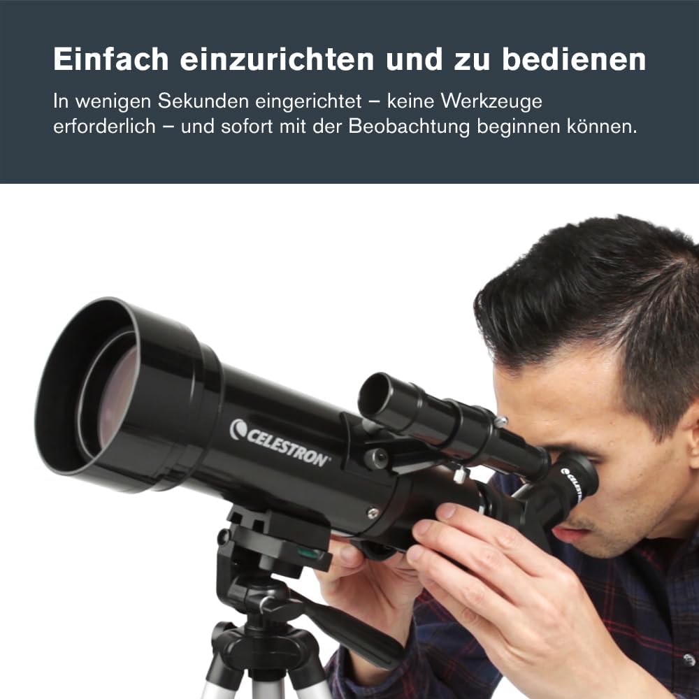 Thumbnail 1 de Celestron Travel Scope 70 (21035) Refraktor-Kit mit Rucksack – tragbares Einsteiger-Teleskop