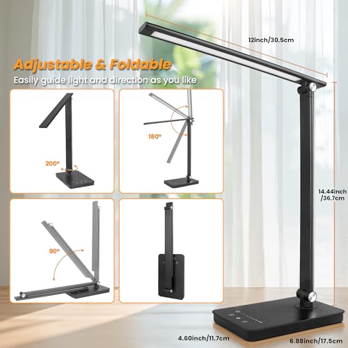 Detalle 2 de Akynite Lámpara de Escritorio LED con Control Táctil y USB-C – 42 LED, 5 colores, 10 intensidades, 45 min de temporizador