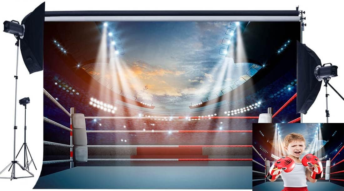 Thumbnail 1 de Haosphoto Boxing Ring Backdrop 7x5ft for Photography (HS582) – A practical vinyl stage prop