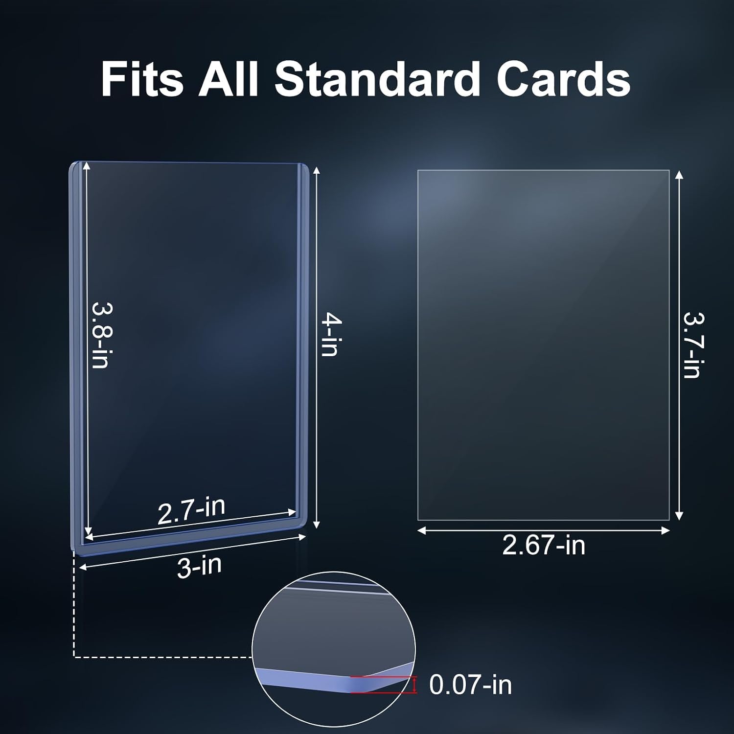 Thumbnail 1 de Mlikero 400 Pcs Card Sleeves: 3" x 4" Hard Sleeves + 200 Soft Sleeves, Non-PVC, Acid-Free for MTG and Sports Cards
