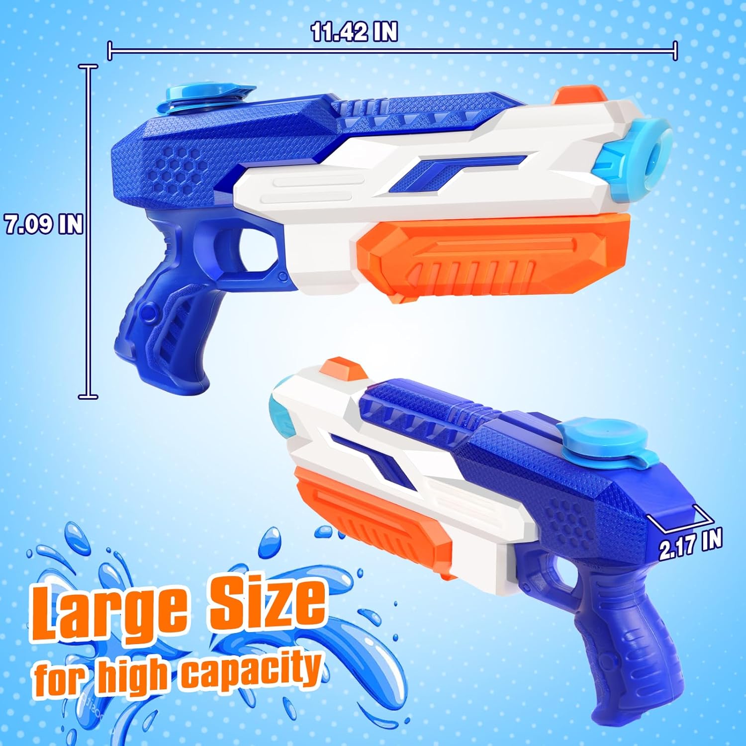 Thumbnail 1 de 6-Pack 600cc Water Guns for Kids & Adults — Long Range, High Capacity Soakers