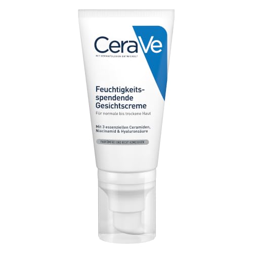 Detalle de CeraVe Feuchtigkeitsspendende Gesichtscreme – 24 Stunden Feuchtigkeit, 50 ml