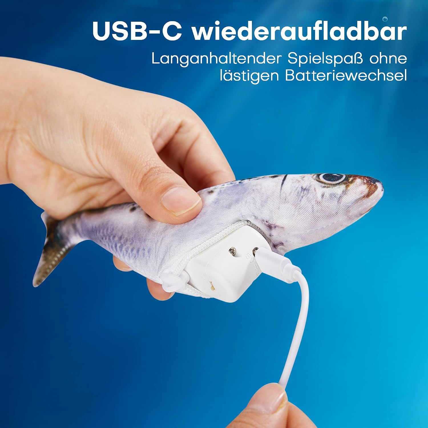 Thumbnail 6 de Potaroma Katzenspielzeug – Interaktives, aufladbares Fisch-Spielzeug-Set (3er) mit Katzenminze und 3 Flattermodi