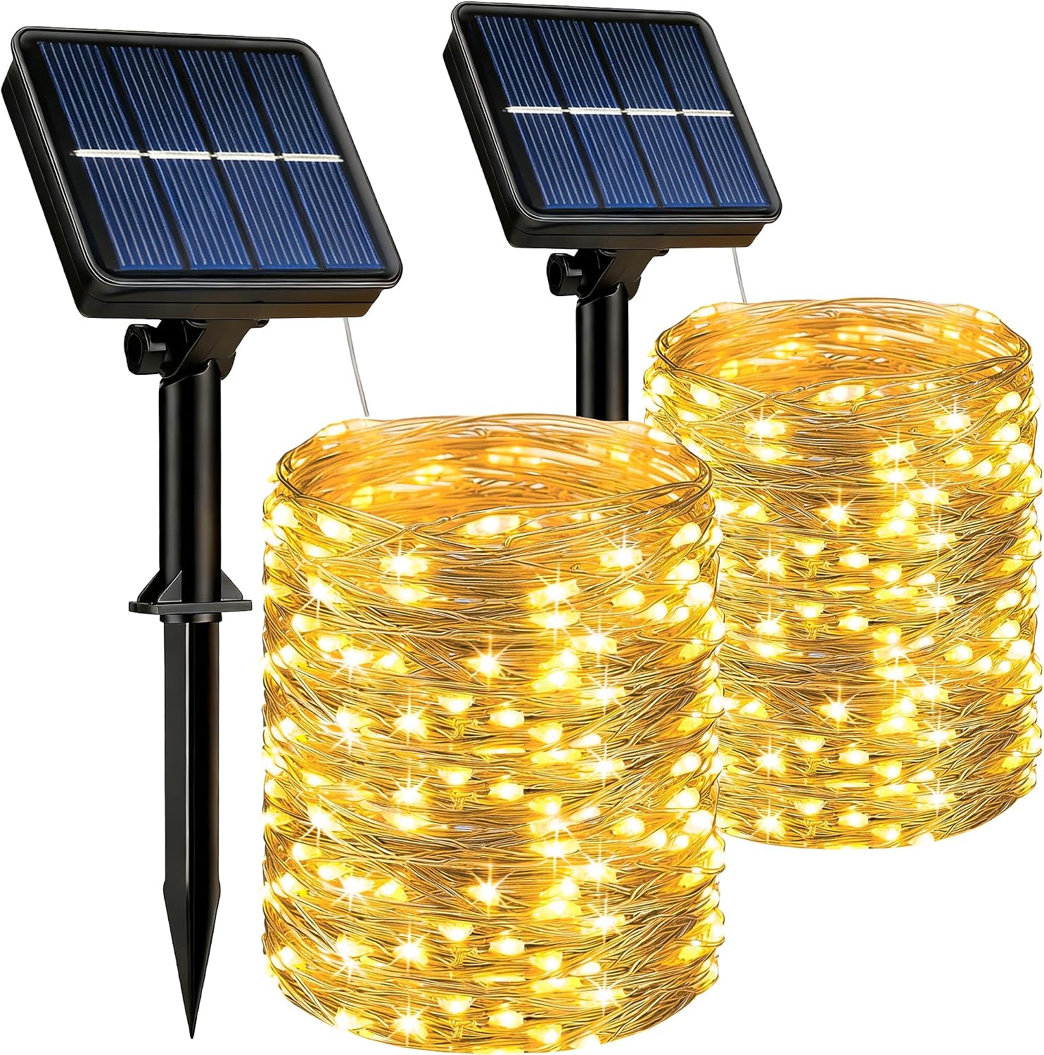 Detalle de HeiPard Solar String Lights Outdoor – 2 Pack, 15m each, 150 LEDs