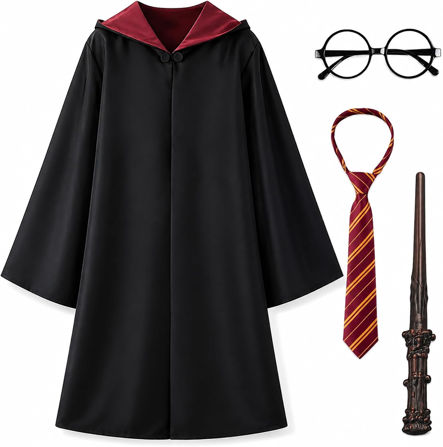 Detalle de CVJJZ Wizard Costume Accessories Set, 4-Piece with Black Robe