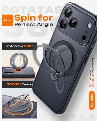 Thumbnail 2 de TOCOL 360° Magnetic Stand Case for iPhone 18 Pro Max (Black)