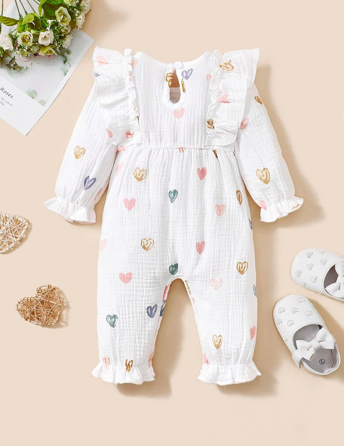 Detalle 2 de UUAISSO Neugeborenes Mädchen Overall 0–18 Monate 👶