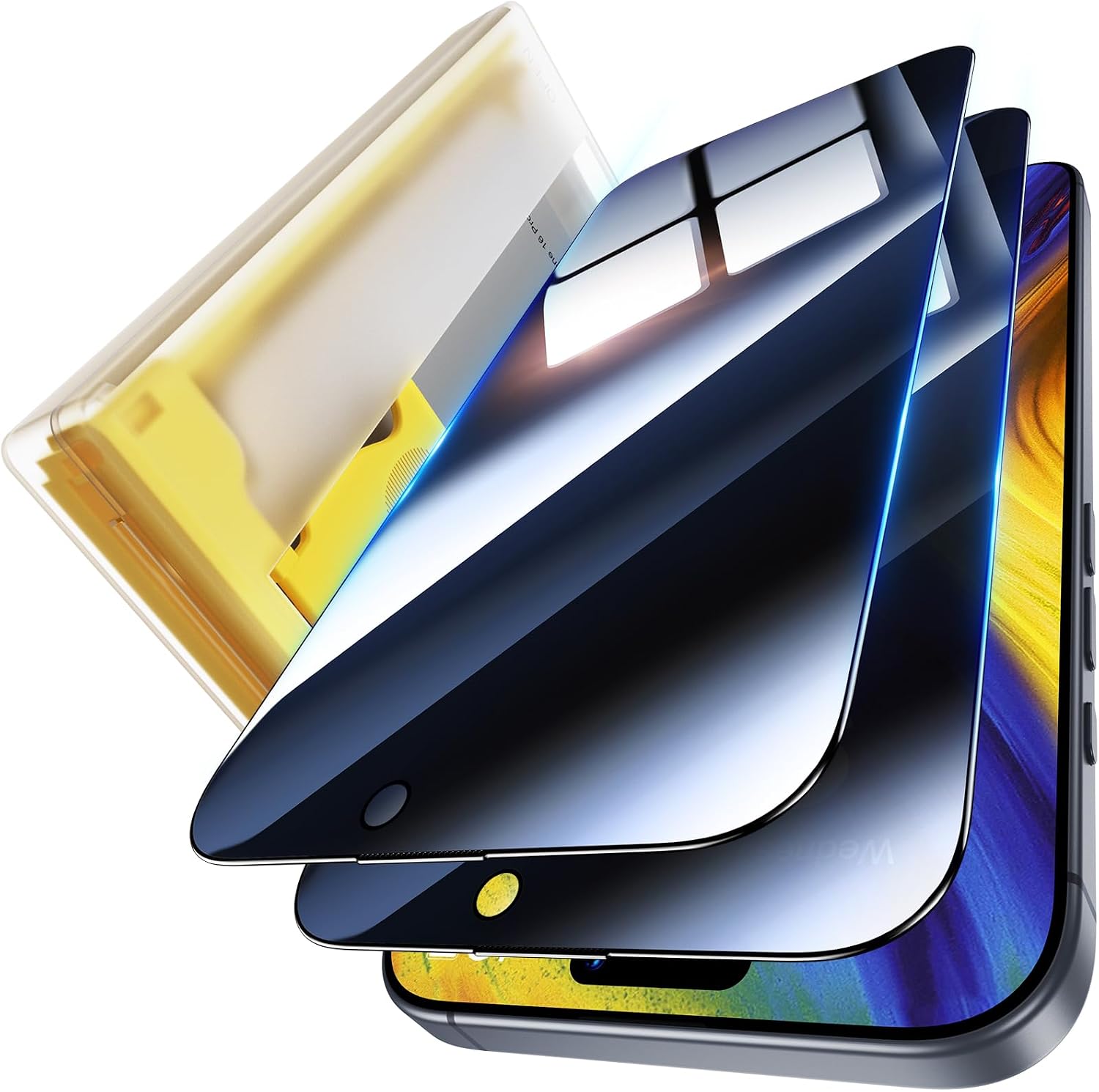 Detalle de UniqueMe iPhone 16 Pro Max privacy screen protector 6.9"