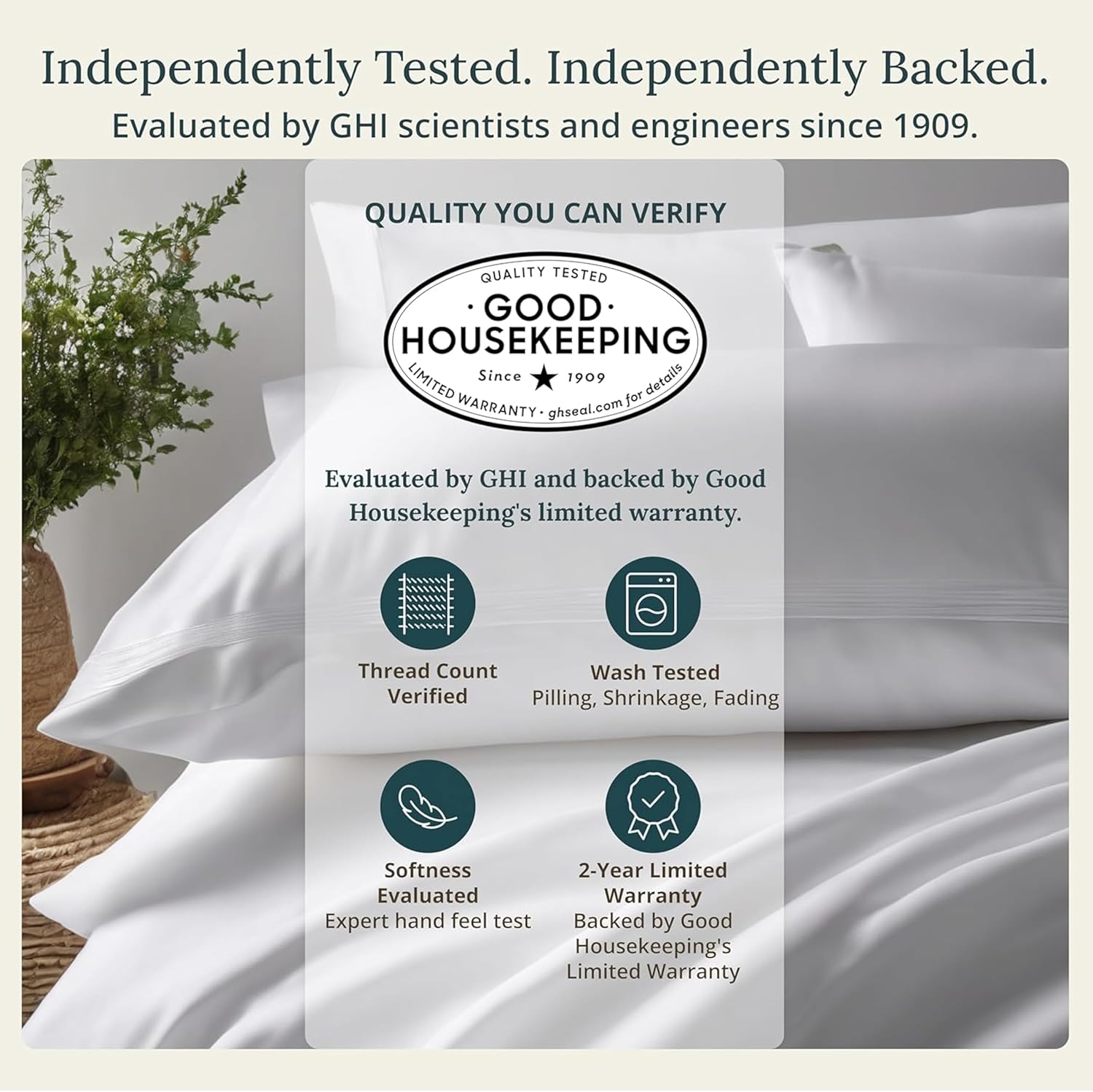 Detalle 2 de California Design Den Queen Sheet Set 100% Organic Cotton