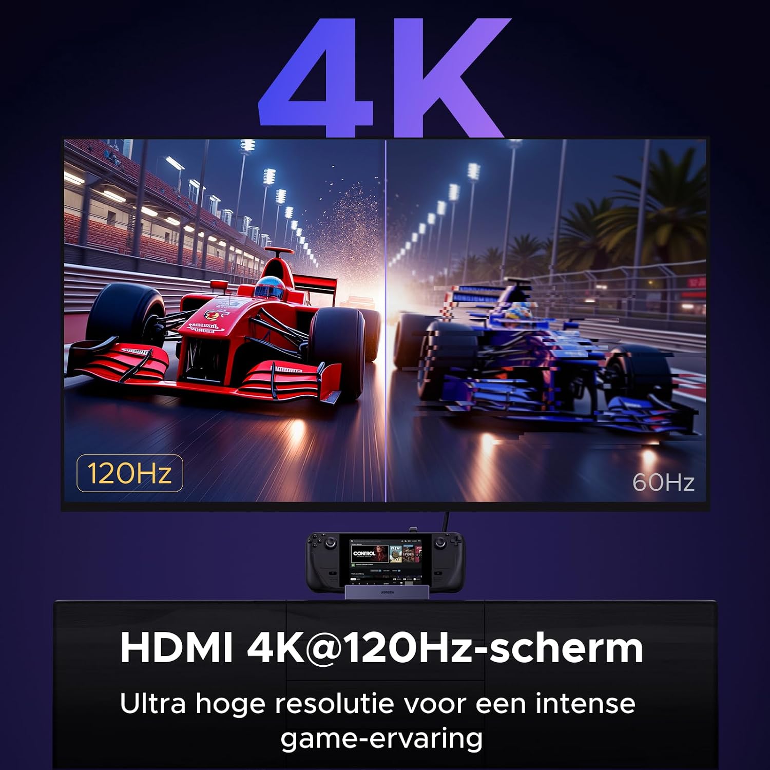 Thumbnail 2 de UGREEN 75126 Steam Deck-dock met HDMI 4K@120Hz en 1Gbps Ethernet