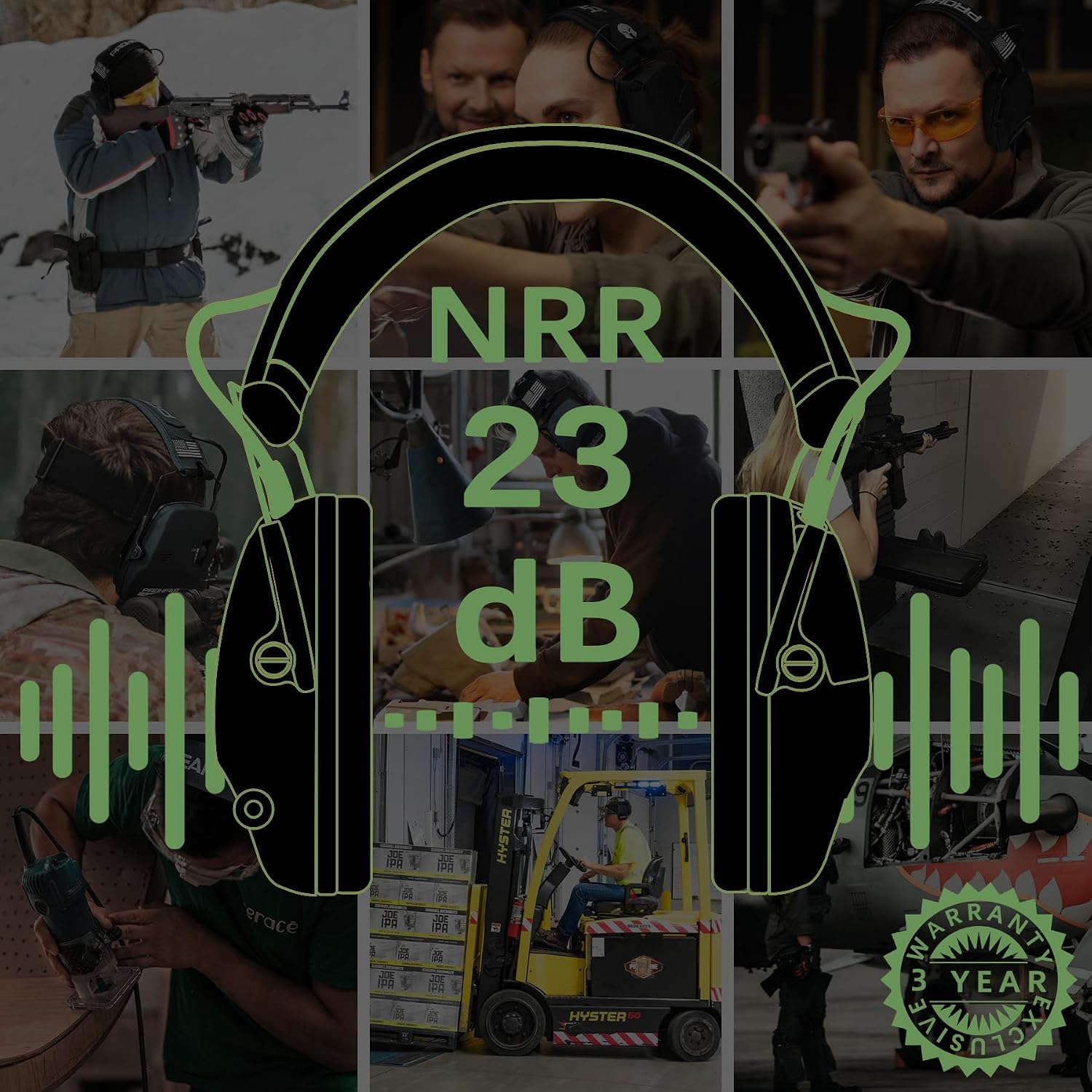 Detalle de PROHEAR Electronic Shooting Earmuffs, NRR 23 dB