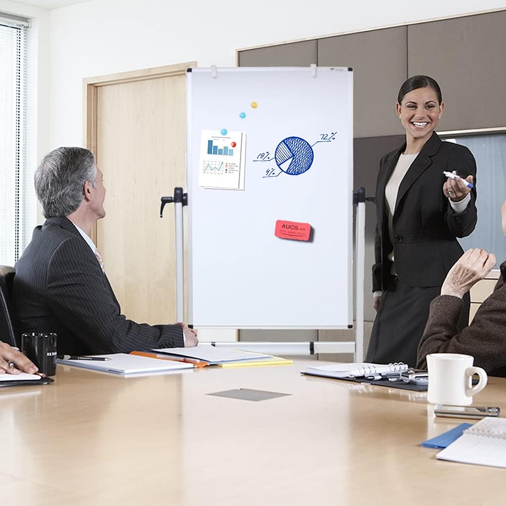 Thumbnail 5 de VIZ-PRO Lavagna Bianca Mobile con Supporto – Doppia Faccia, Cornice in Alluminio 120 x 60 cm