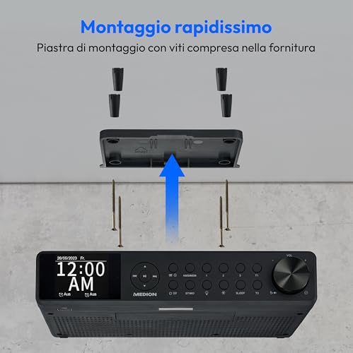 Thumbnail 4 de MEDION P66750, radio da cucina sottopensile DAB+ con Bluetooth e display TFT