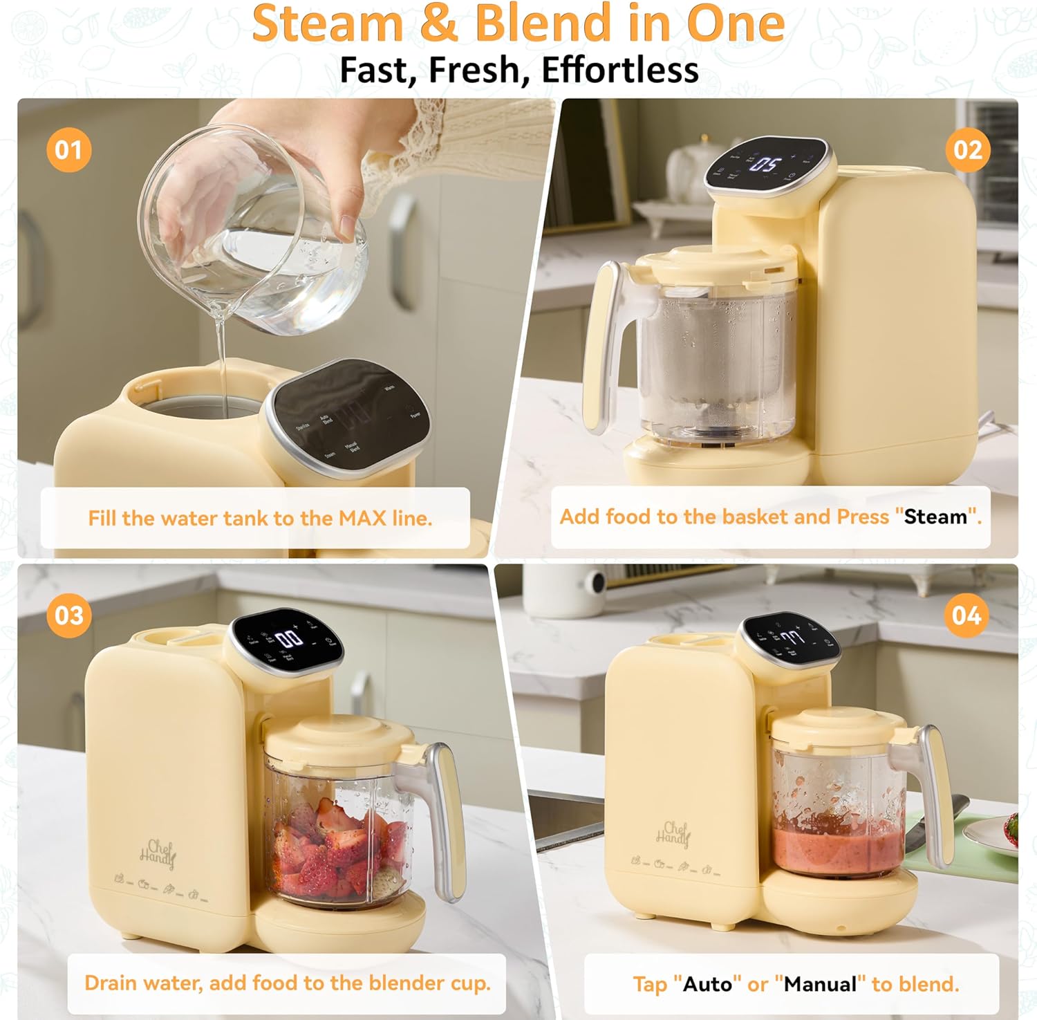 Thumbnail 5 de Chefhandy Baby Food Maker 5‑in‑1 with steamer