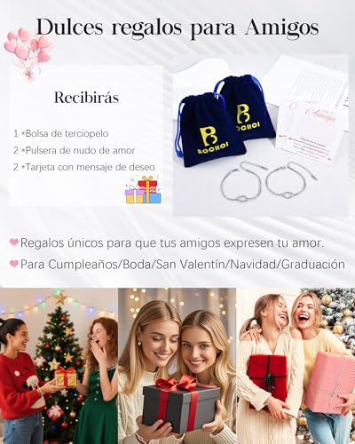 Thumbnail 4 de BOCHOI pulsera de amigas de acero inoxidable en set de 2 con nudo de serpiente