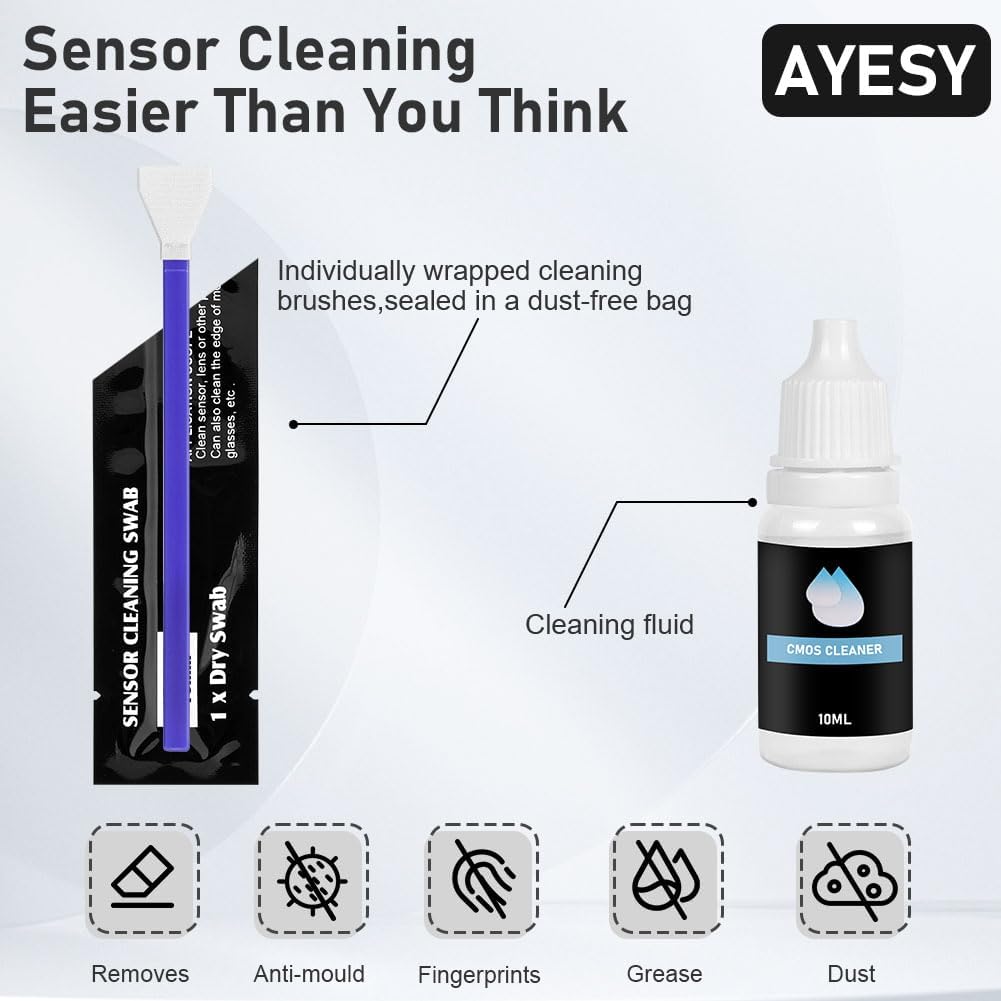Thumbnail 2 de AYESY Sensor Reinigungsset, 30 Stück // 24 mm Sensorreinigungsstäbchen inklusive 10 ml Reiniger