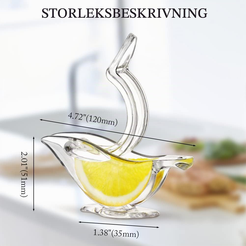Detalle de AUAUY M1-3311453 manuell citruspress i akryl, fågeldesign, 2-pack