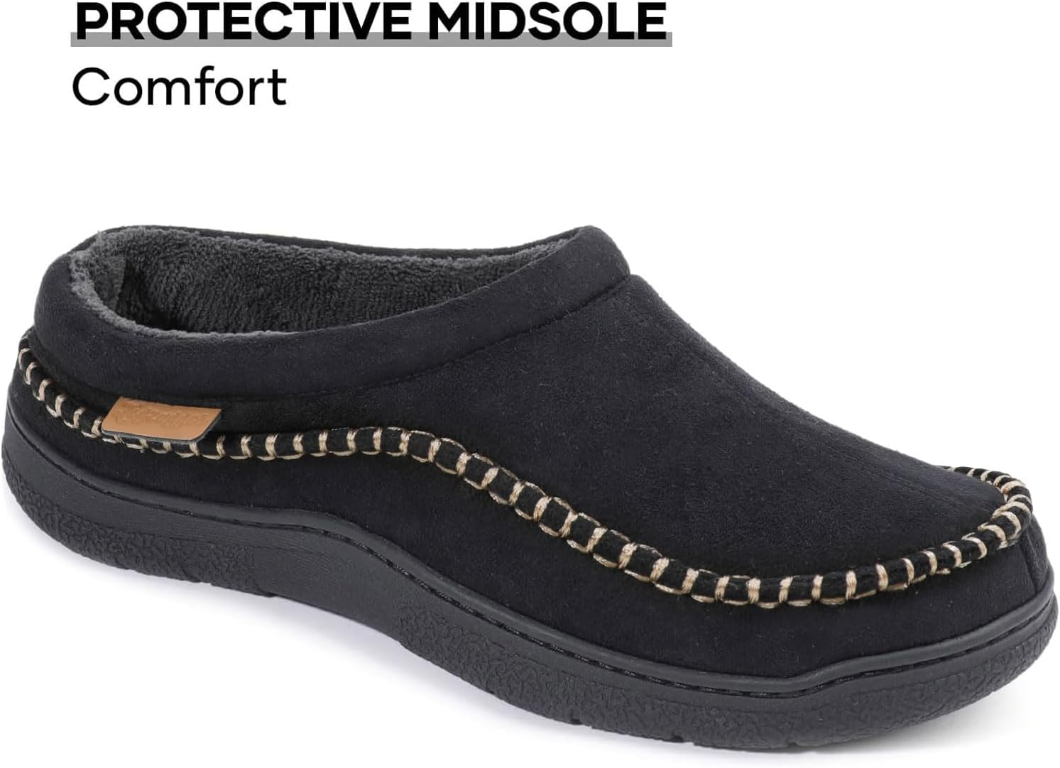 Detalle 2 de Zigzagger Moccasin Slippers for Men — Wide Fit