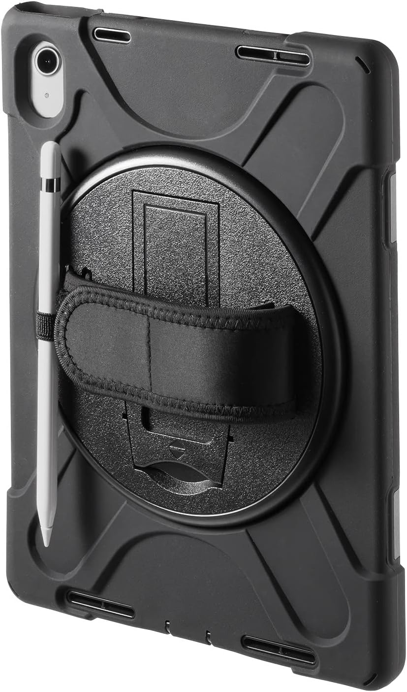 Detalle de サンワサプライ PDA-IPAD1917BK iPad 10.9インチ対応耐衝撃ケース 回転ハンドル・縦横スタンド付き