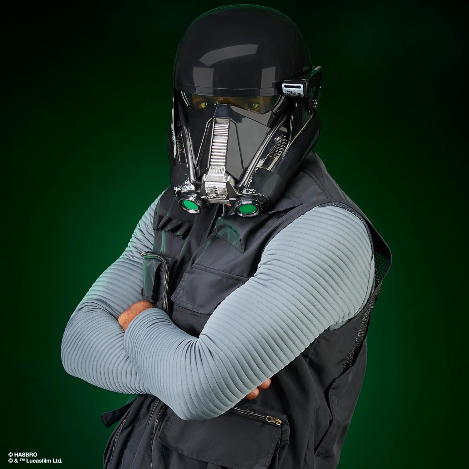 Detalle de Star Wars The Black Series Casque électronique premium Death Trooper impérial – cosplay adulte