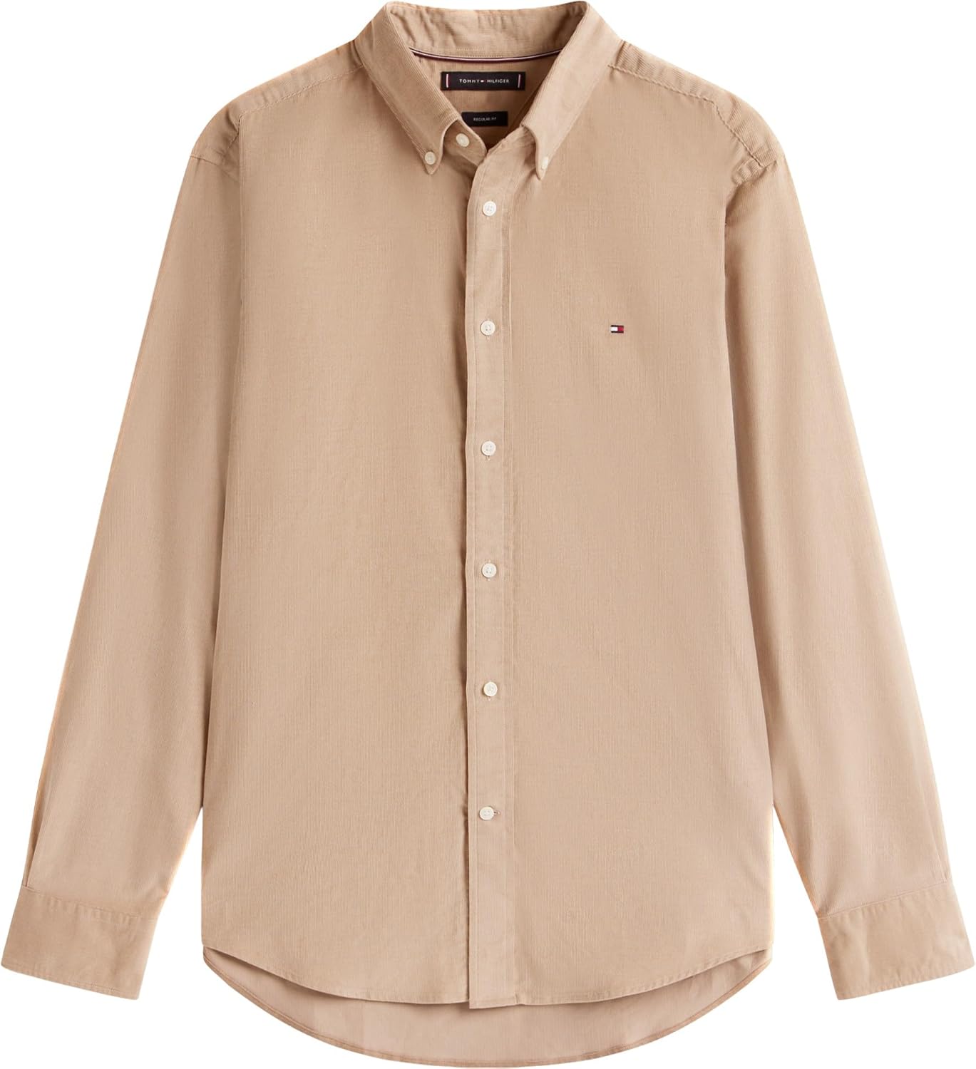 Detalle de Tommy Hilfiger Men’s Solid Corduroy Regular Fit Shirt with Button-Down Collar