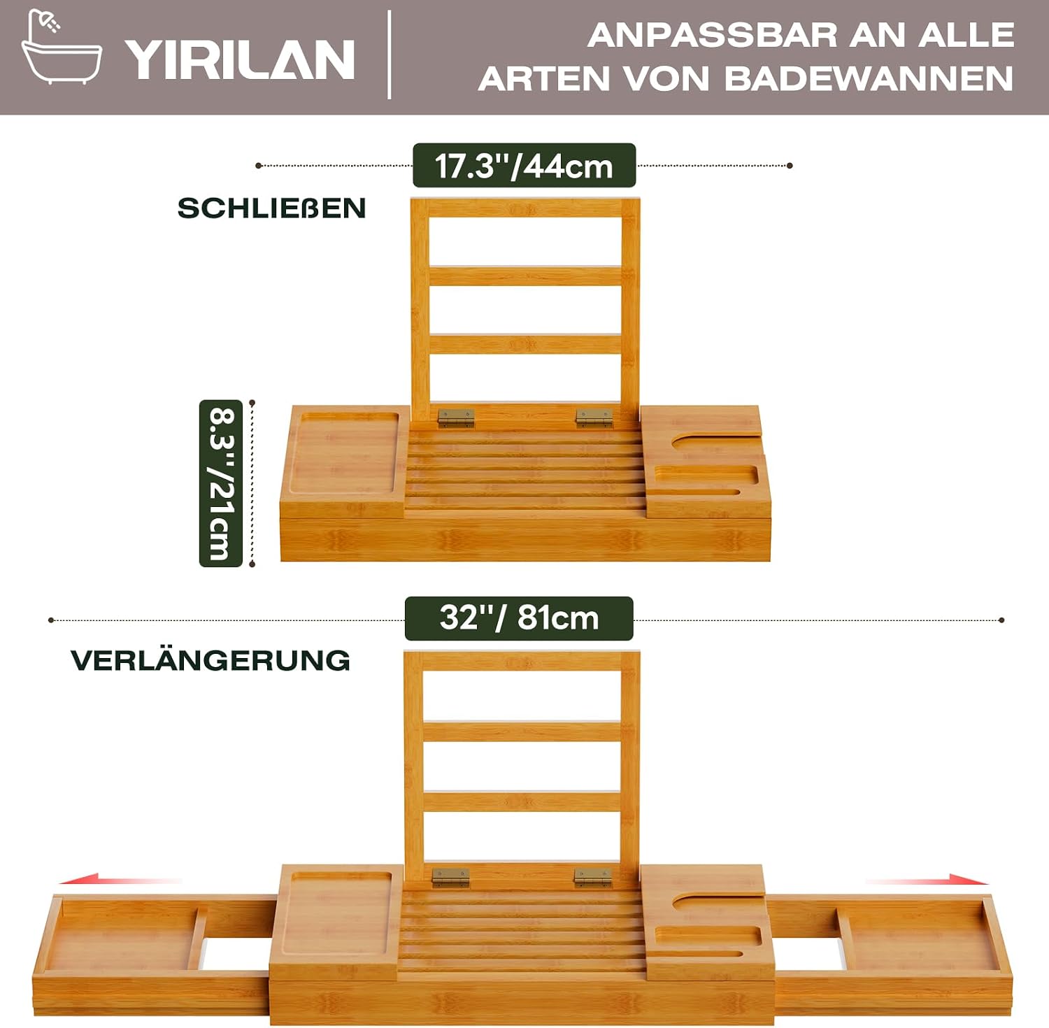Thumbnail 2 de Yirilan Badewannentablett aus Bambus