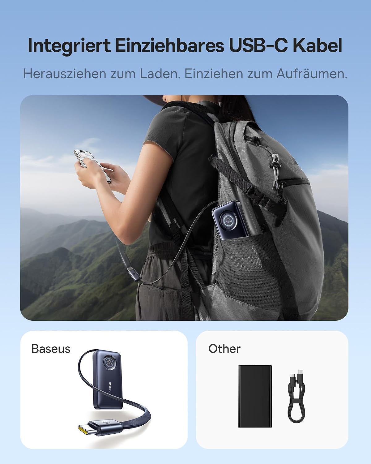 Detalle 2 de Baseus EnerCore Powerbank 10000mAh 45W