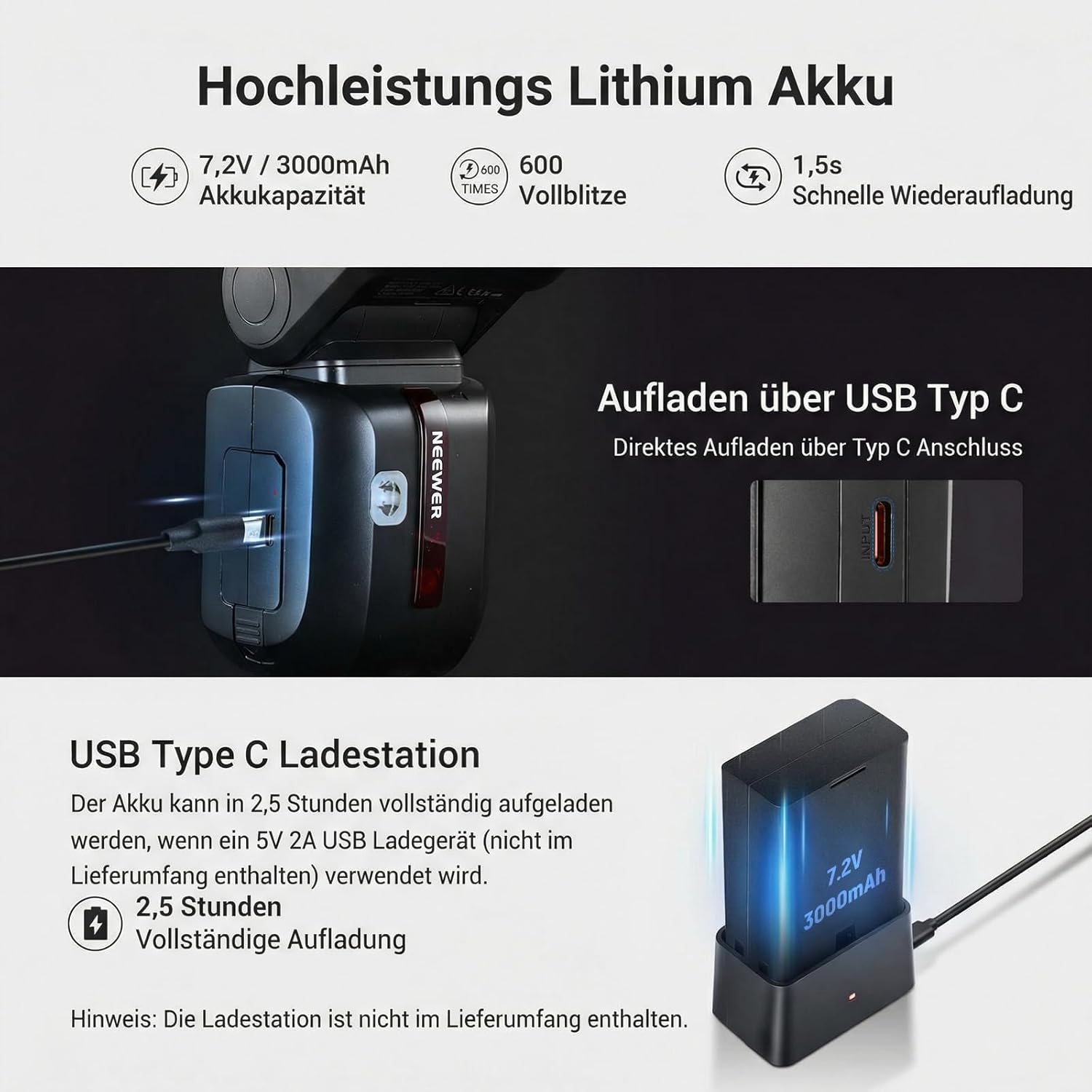 Thumbnail 6 de NEEWER Z2PRO-C TTL Speedlite für Canon 1/8000s