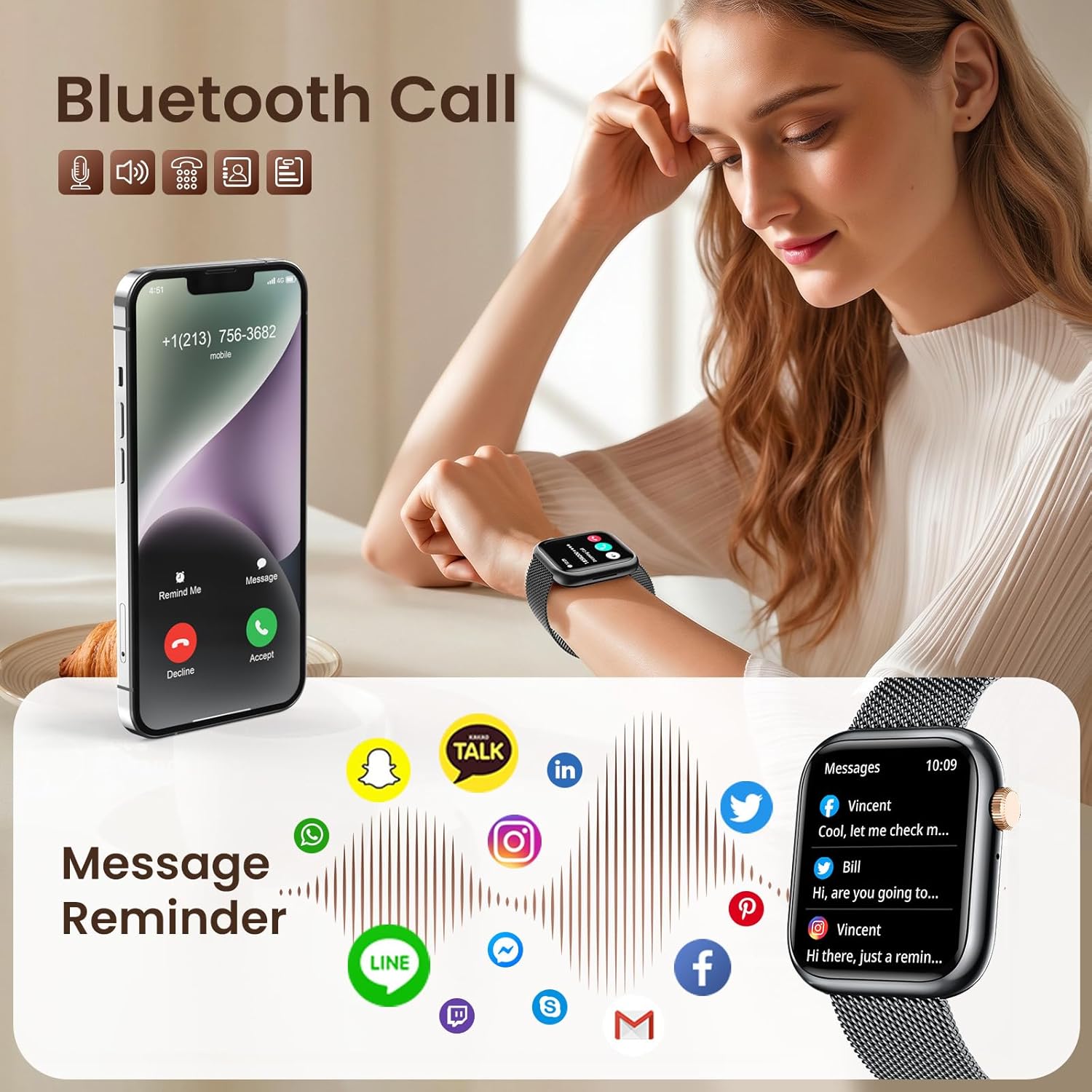 Detalle 2 de Women Smartwatch Fitness Tracker