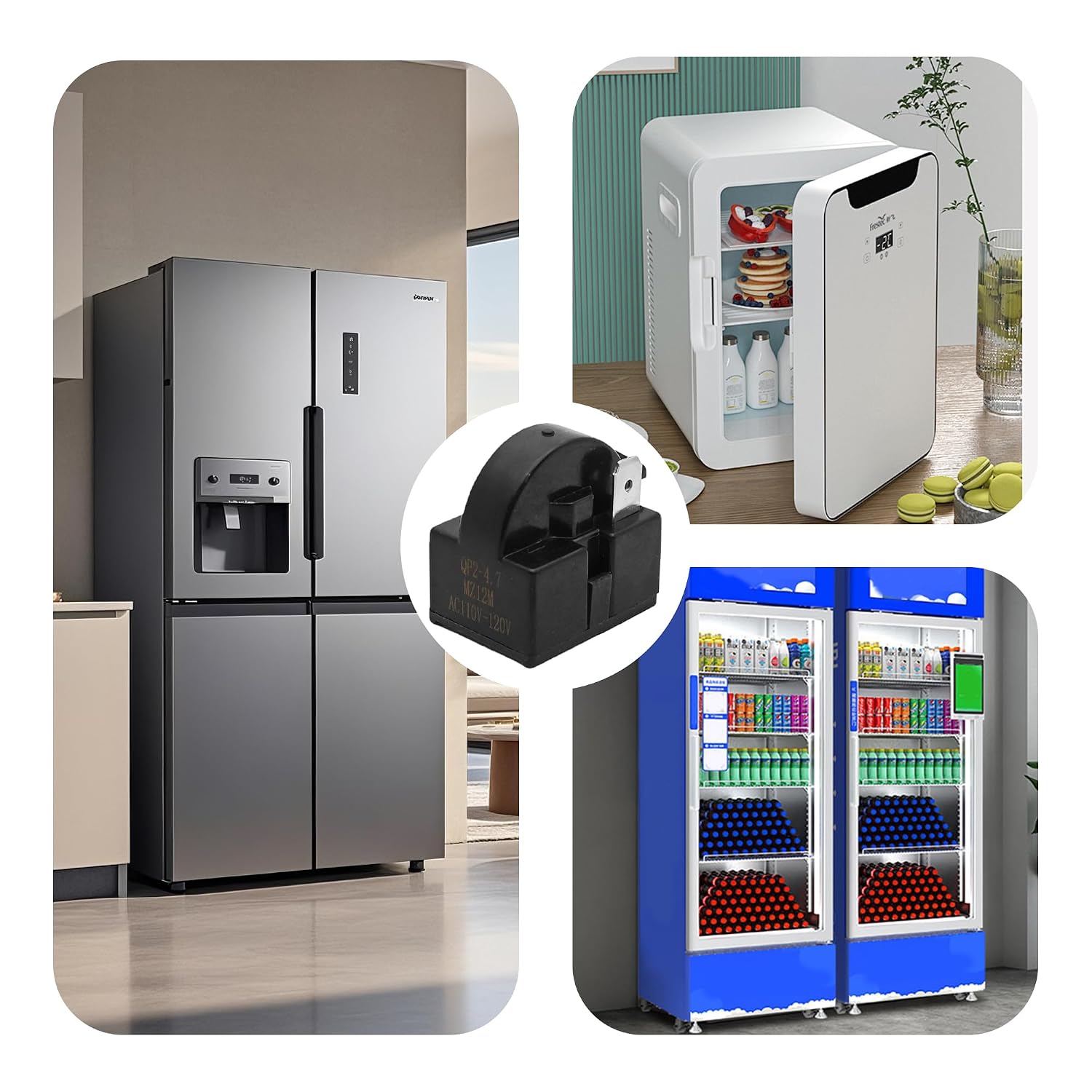 Detalle 2 de Virello QP2-4.7 Refrigerator PTC Start Relay with Overload Protector