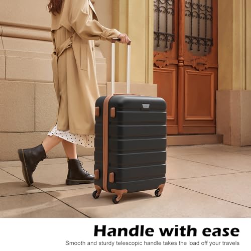 Detalle 2 de Coolife Luggage Set: Lightweight 3-Piece Hardshell in Apricot Black