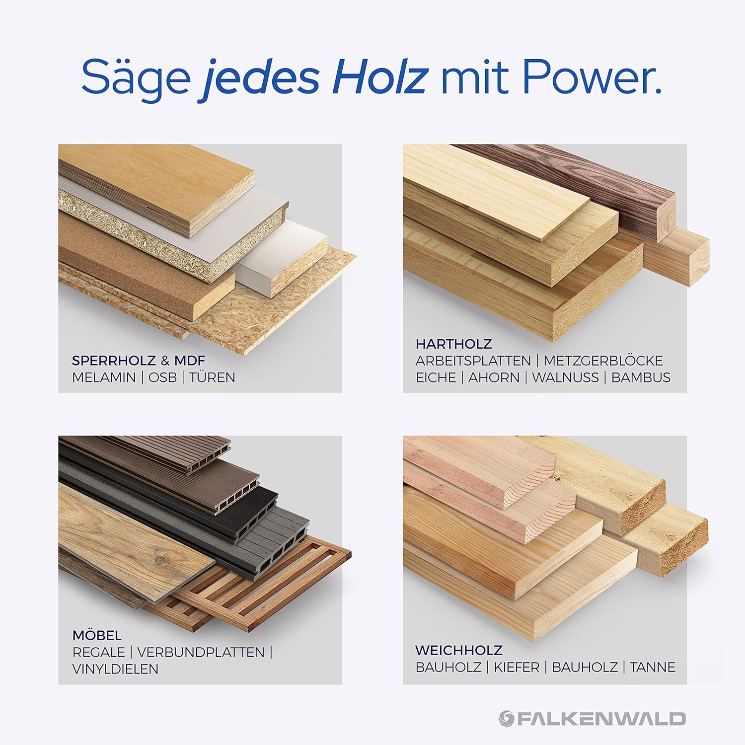 Thumbnail 1 de FALKENWALD Akku Sägeblatt 165x20 Holz