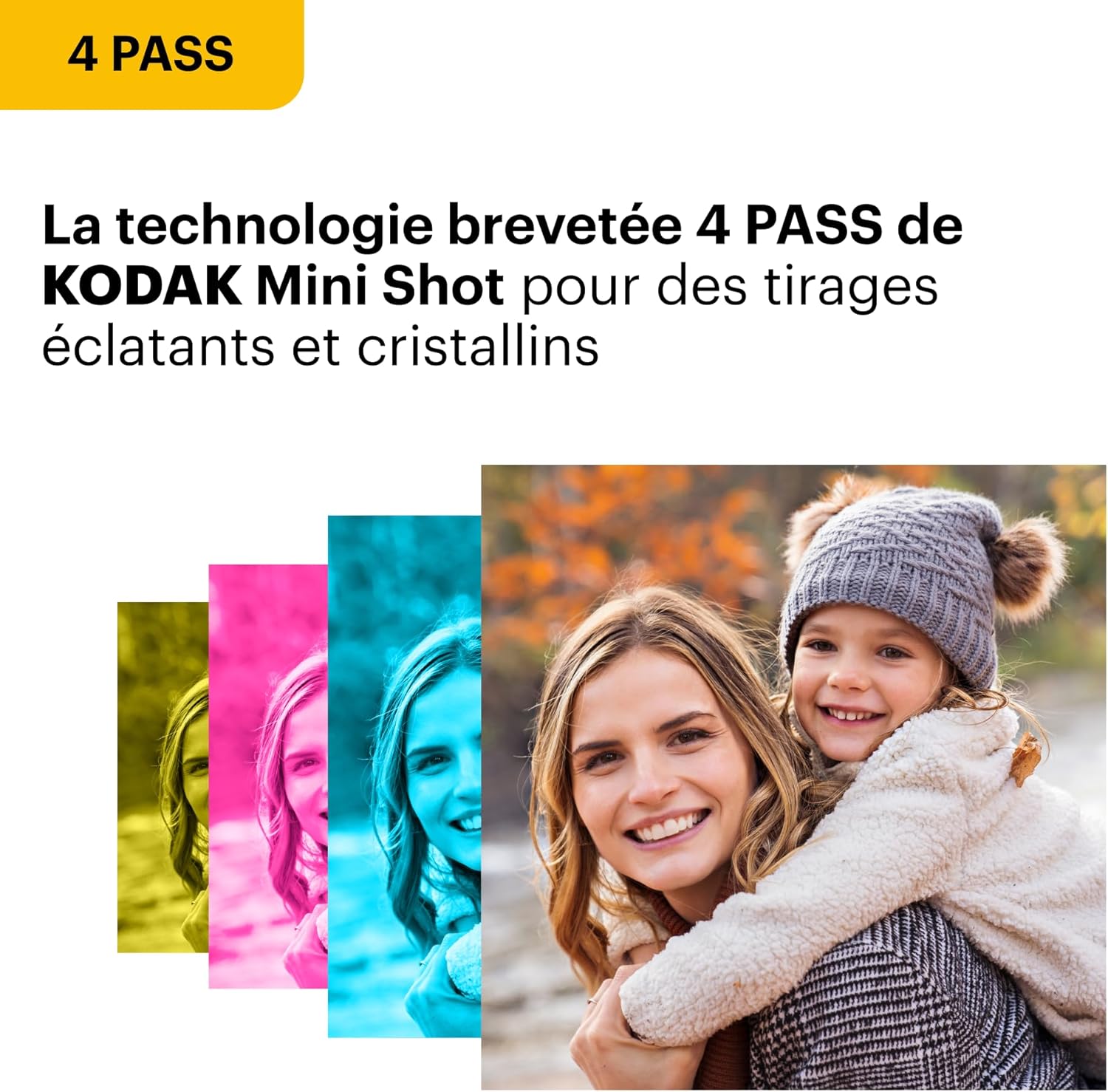 Thumbnail 3 de Kodak Mini 3 Retro 4PASS – Imprimante photo portable 7,6 x 7,6 cm (paquet avec 38 feuilles) – Blanc