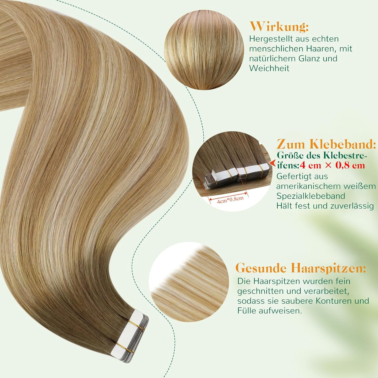 Detalle de Easyouth Tape in Extensions 30 cm Echthaar