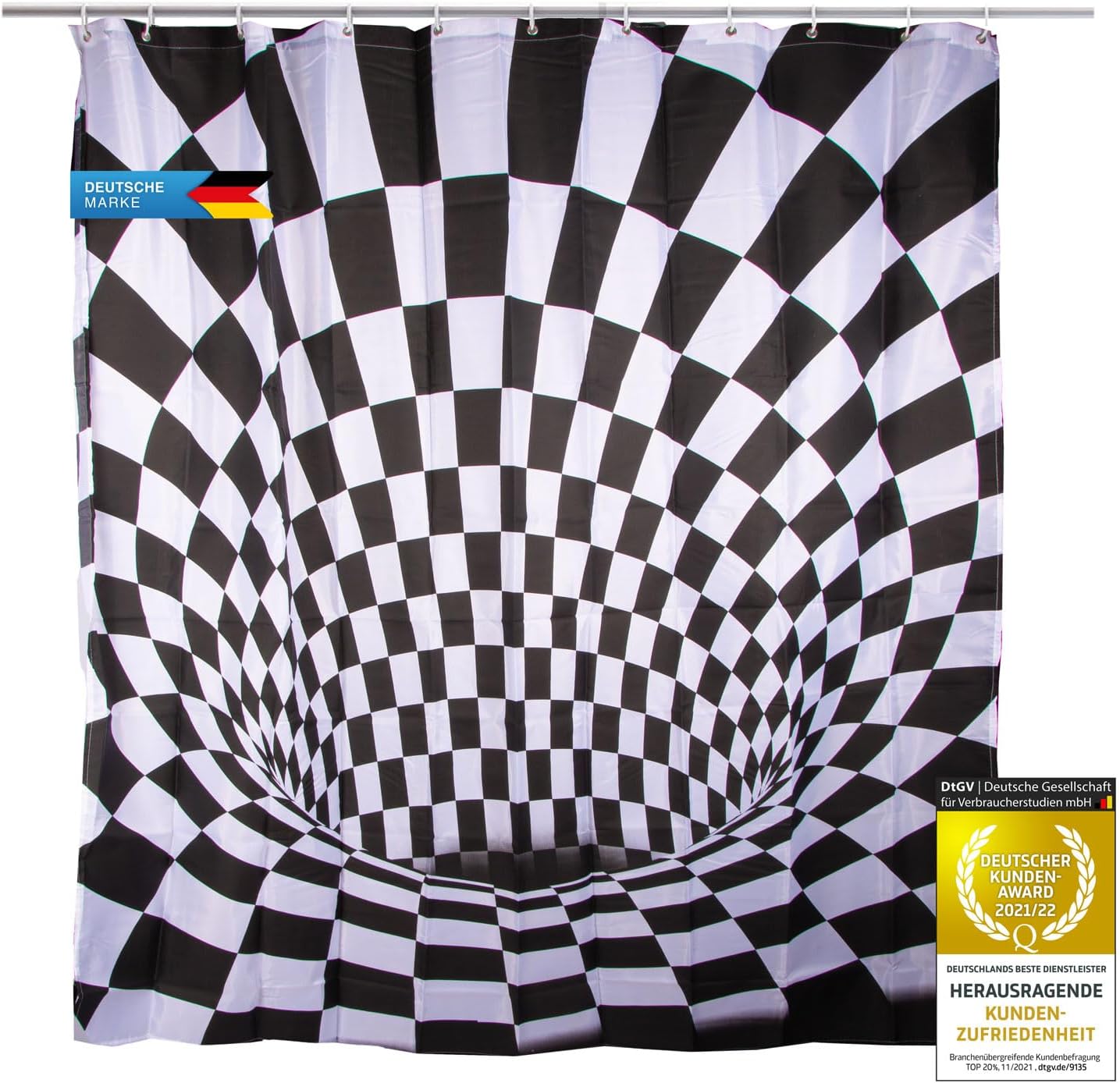 Detalle de GOODS+GADGETS 3D Shower Curtain, 180 x 200 cm, Waterproof PEVA