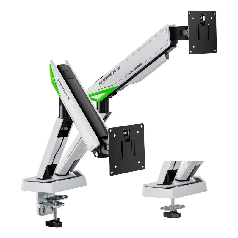 Detalle de AISENS DT38TSR-345: Soporte de mesa giratorio e inclinable para doble monitor (hasta 38")