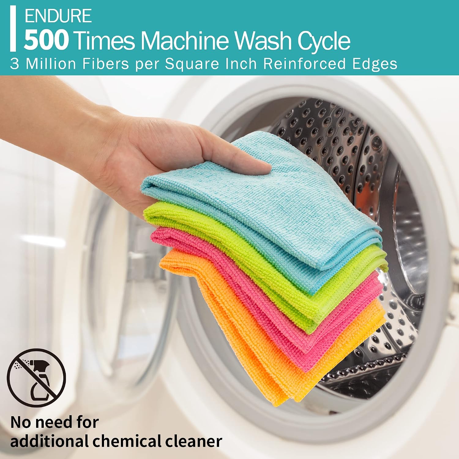 Detalle de HOMERHYME HR-01CL20PK Microfiber Cleaning Cloths, 20 Pack, 12 x 12 Inch