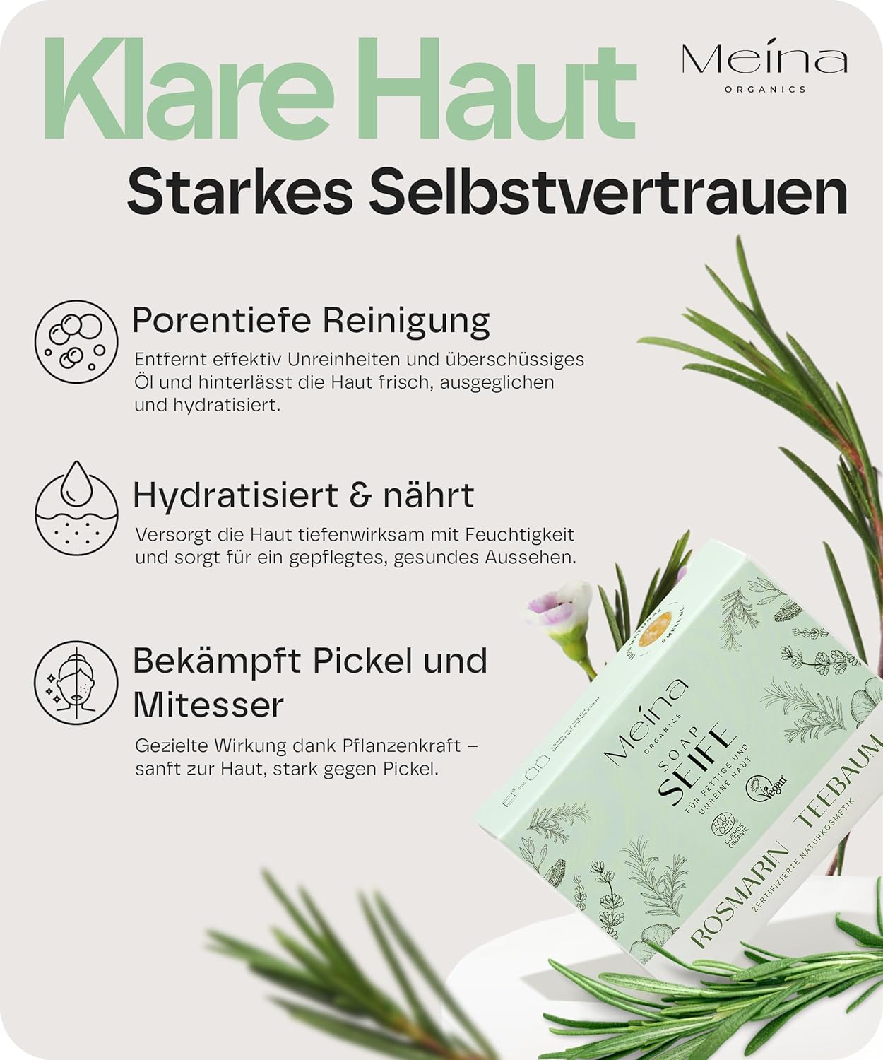 Detalle 2 de Meina Naturkosmetik Teebaumöl Seife 100g