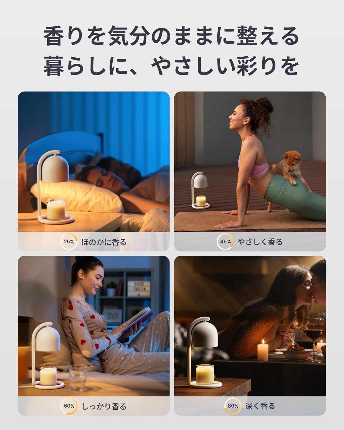 Detalle 2 de SwitchBot W8302100 スマートキャンドルウォーマー 無段階調光・タイマー付き、GU10ハロゲン電球2個付属