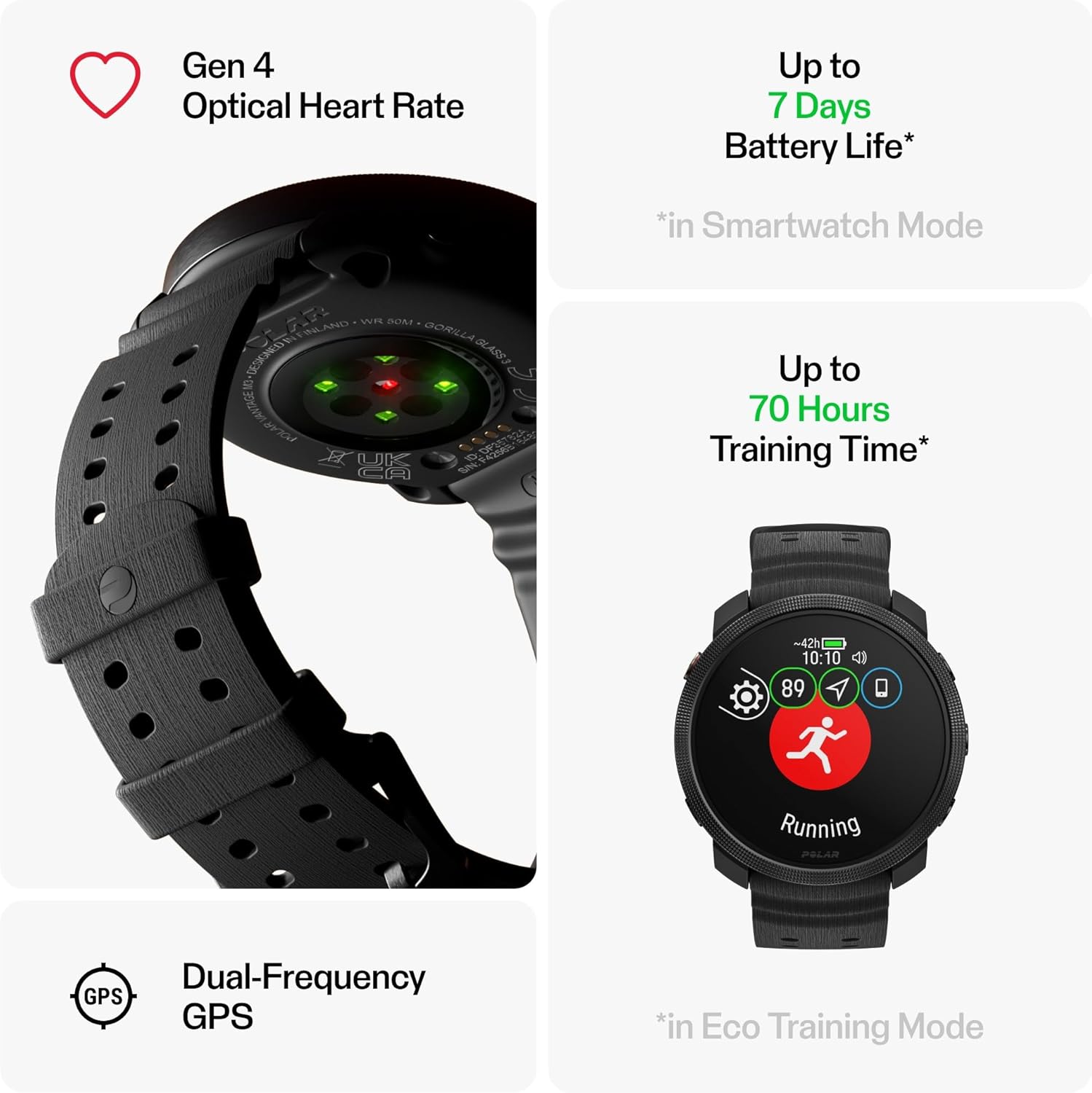 Thumbnail 2 de Polar Vantage M3 running watch with AMOLED display, dual-frequency GPS and up to 7-day battery
