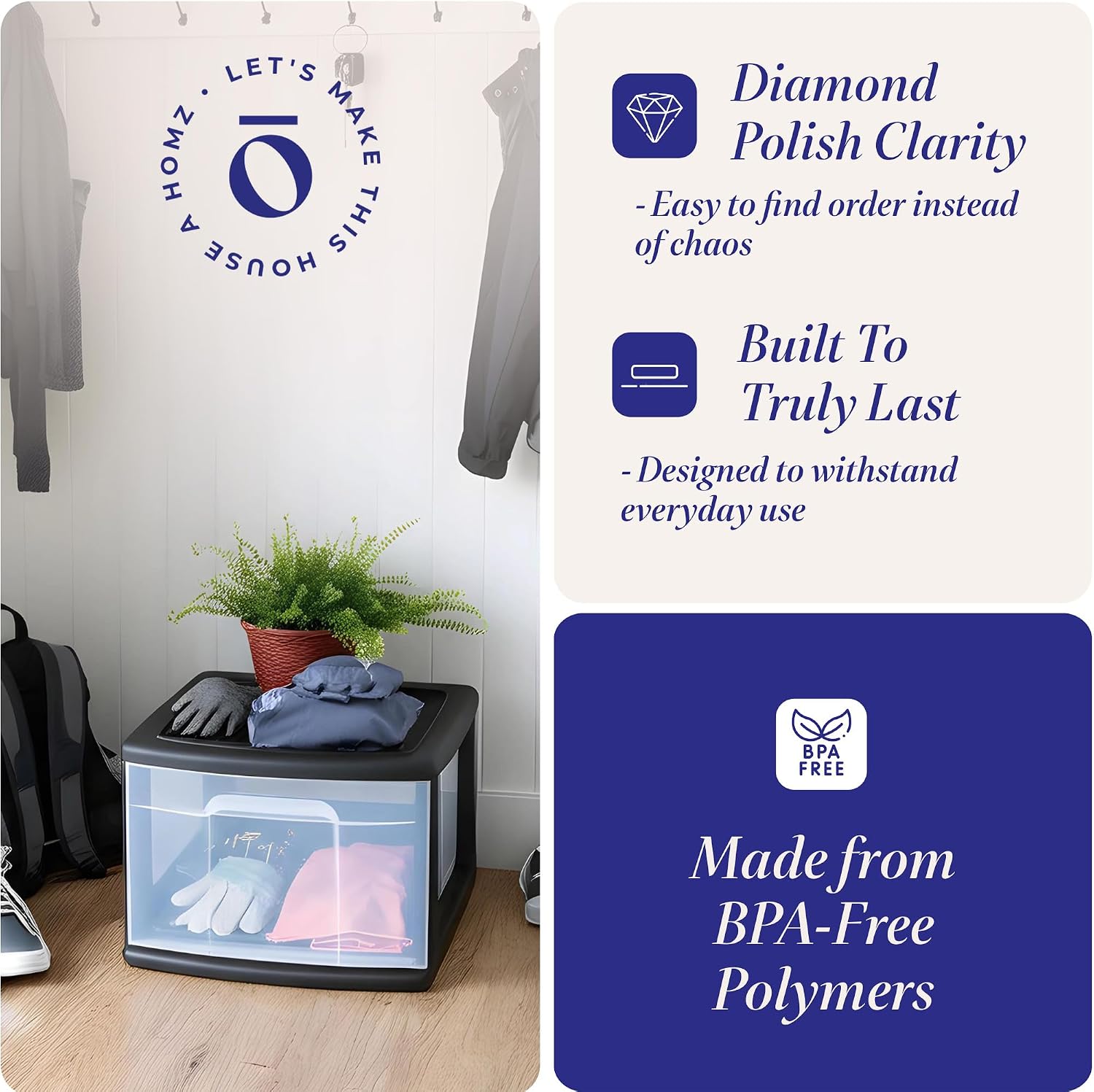 Detalle de HOMZ Plastic Drawer Storage Cart