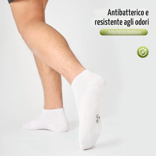 Detalle de SukModen 12/24 Paia di Calzini da Sneaker in Bamboo Unisex – Traspiranti, Rinforzati e Antiodore
