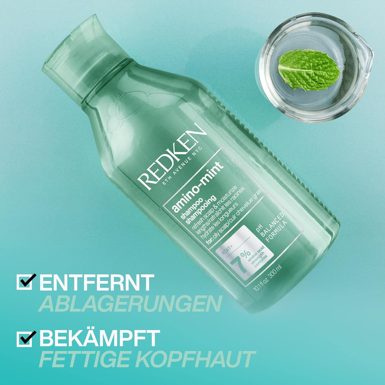 Thumbnail 1 de Amino Mint Shampoo von Redken für fettige und gereizte Kopfhaut, pH-ausgleichend – 300 ml