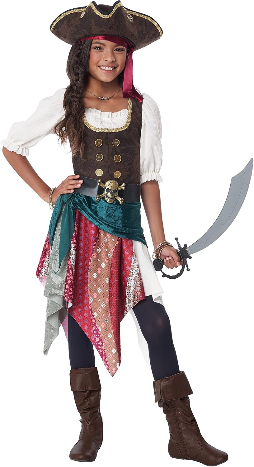 Detalle de California Costumes 3022-040 Boho Pirate Child Costume with Multicolor Skirt