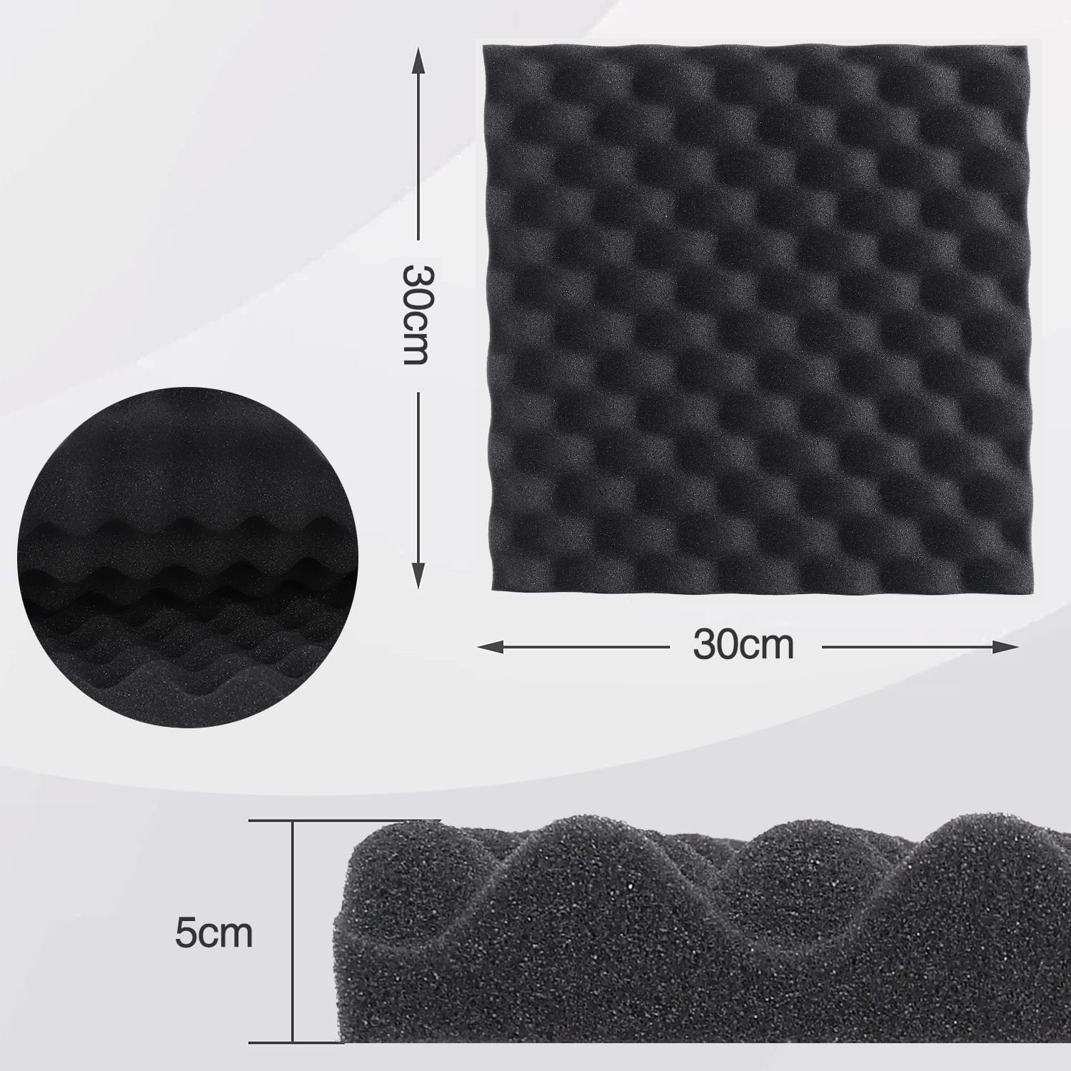 Thumbnail 1 de AUSLET Akustikschaumstoff: 36x Noppenschaumplatten in Schwarz, 30×30×5 cm – Schallschutz für Studio & Home