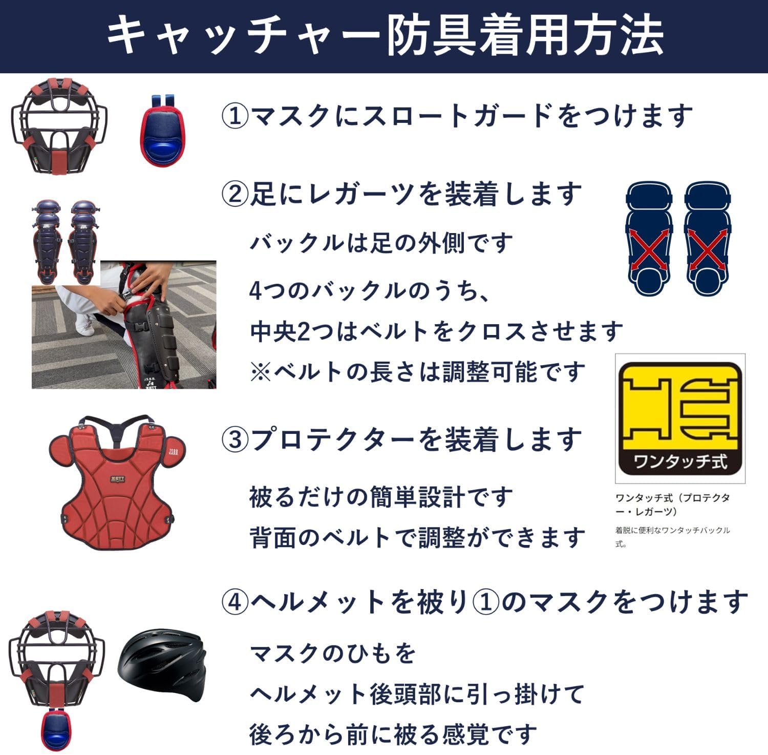 Thumbnail 6 de ゼット(ZETT) BL303SET 軟式用キャッチャー防具4点セット ブラック