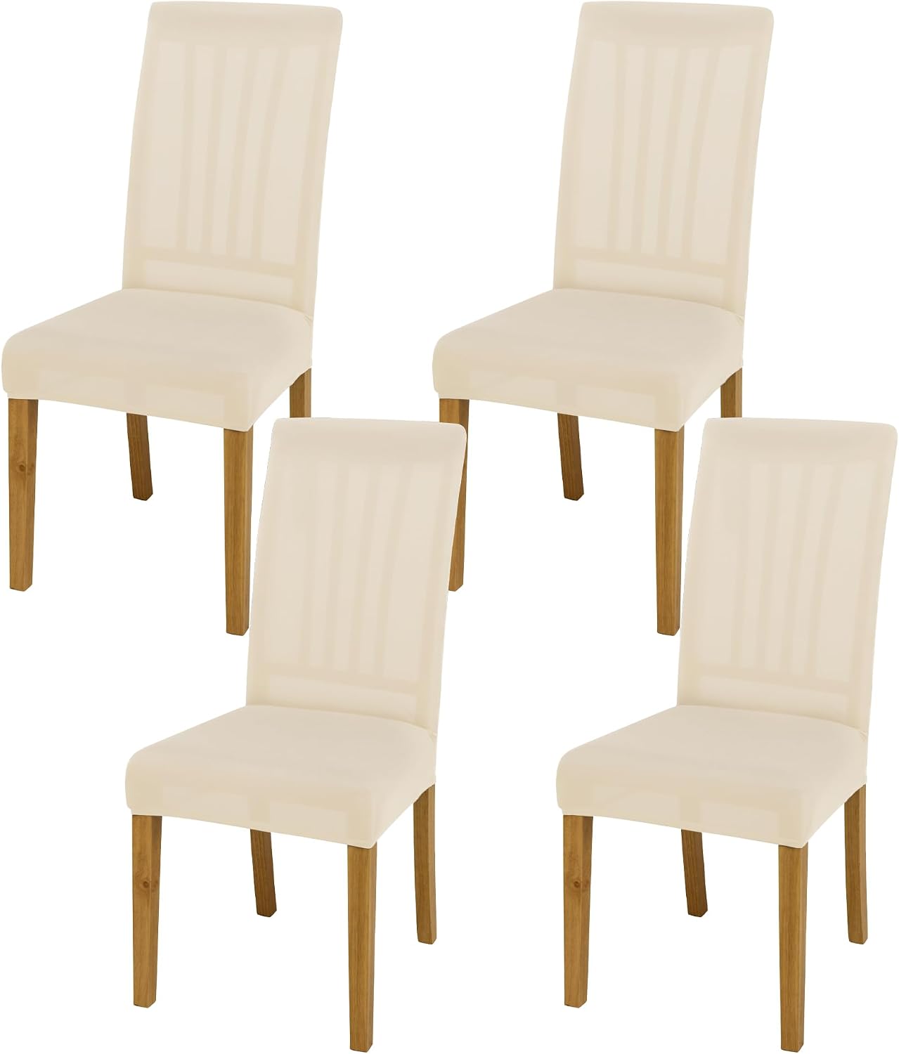 Detalle de SUKAIKEQA fundas elásticas para sillas 4 pzas Beige