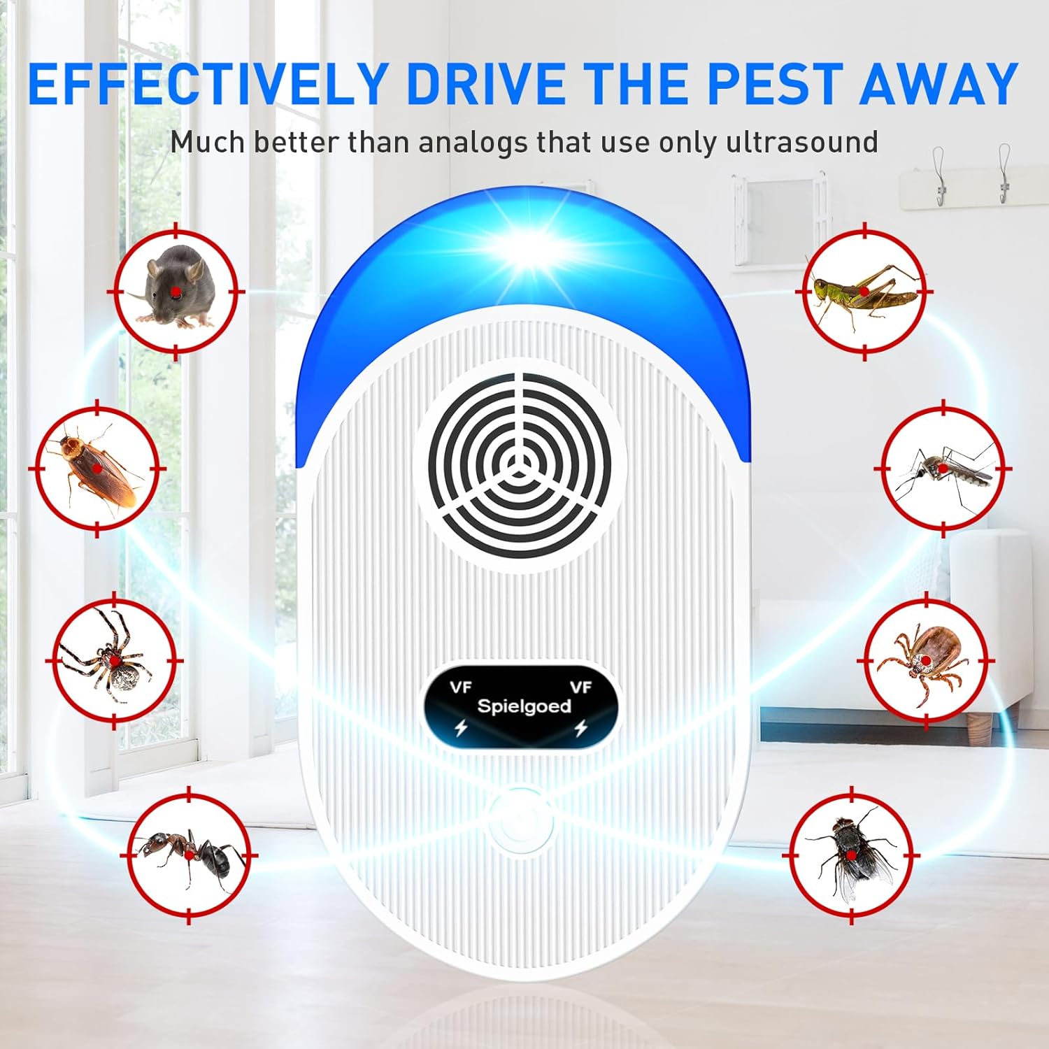 Detalle 2 de 2025 Rodent Repellent Ultrasonic 4Pcs 🕹