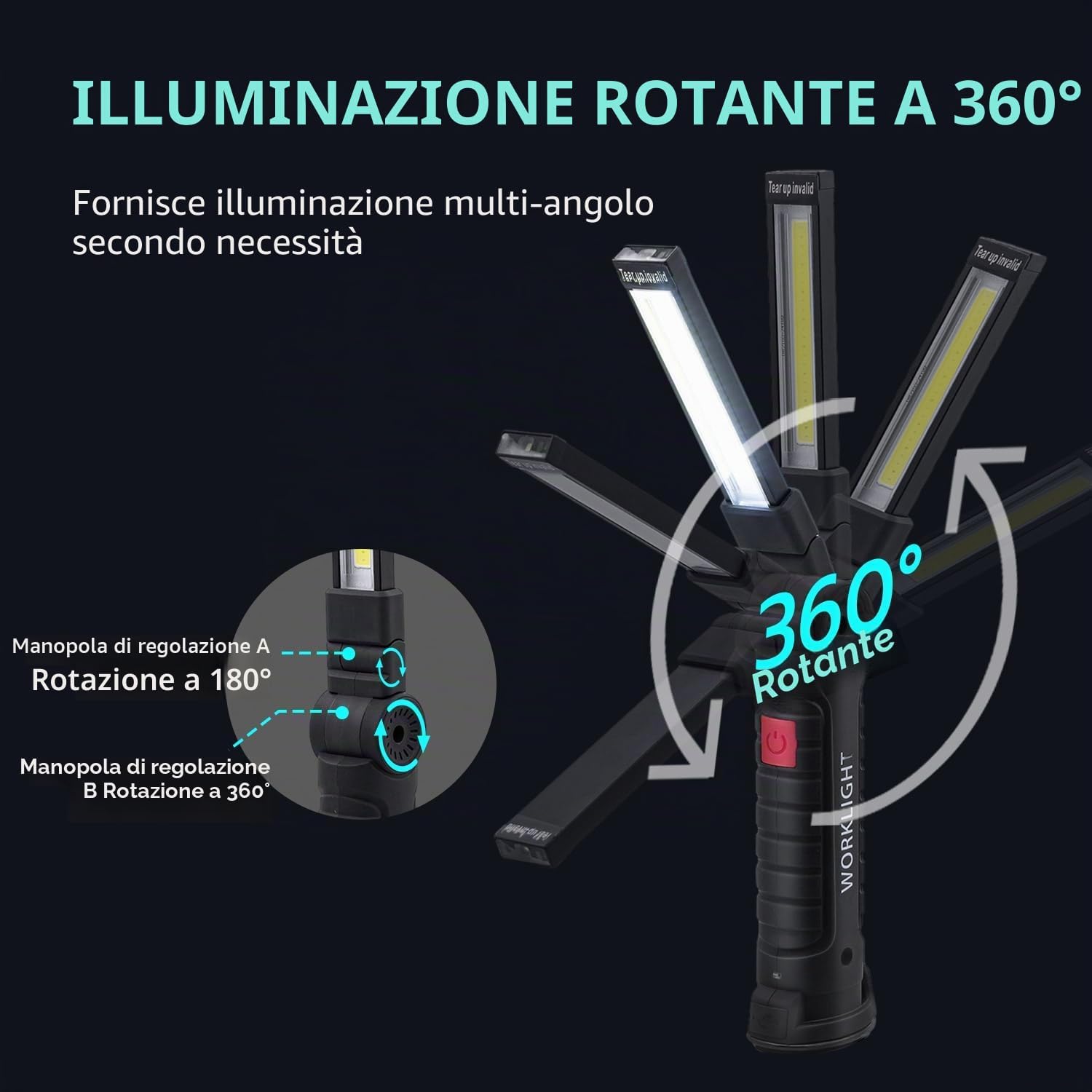 Detalle 2 de Tolesum Torcia Ricaricabile 500mAh 🔦